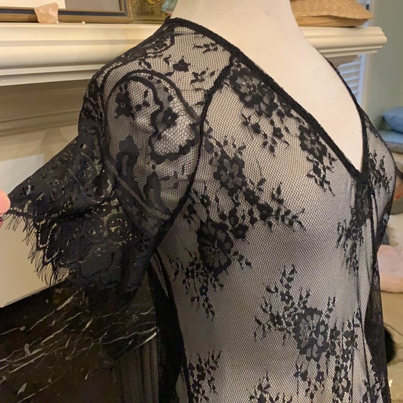 Beautiful sheer black lace over dress - Picture 4 of 6